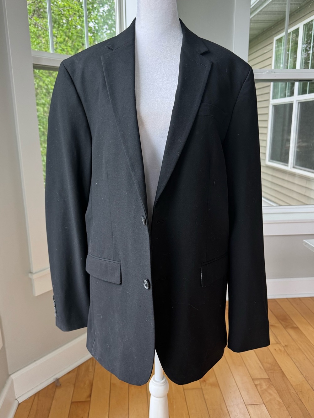 JF j.ferrar Black Single-Breasted Slim Fit Sport Coat Suit Jacket